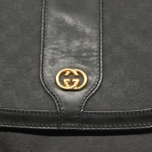 GUCCI Micro GG Supreme Shoulder Bag PVC Black Gold 001 41 4425 Auth ep9569 - Picture 10 of 16
